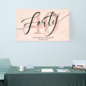 Roos Gold Foil 40th    BirthdayBanner Spandoek (Beurs)