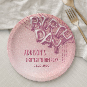 Roos Gold Foil Balloons Verjaardag Papieren Bordje