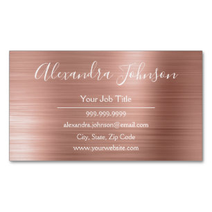 Roos Gold Foil   Blush roze Folie Moderne Magnetisch Visitekaartje