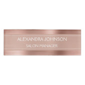 Roos Gold Foil | Blush roze Folie Moderne Naambadge (Voorkant)