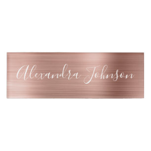Roos Gold Foil   Blush roze Folie Moderne Naambadge