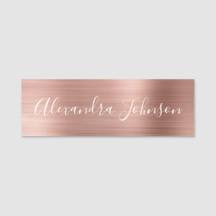 Roos Gold Foil   Blush roze Folie Moderne Naamplaatje