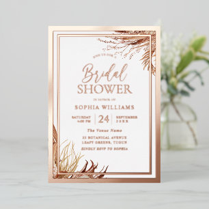 Roos Gold Foil Bohemian Boho Vrijgezellenfeest Folie Uitnodiging