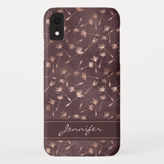 Roos Gold Foil - Bourgogne Pattern - Jouw naam toe Case-Mate iPhone Case (Achterkant)