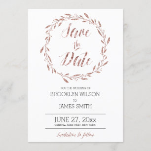 Roos Gold Foil-effect Bespaar de datumkaarten Save The Date