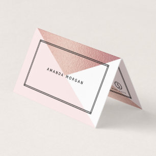 Roos Gold Foil-effect Geometrische dubbele loyalit Visitekaartjes