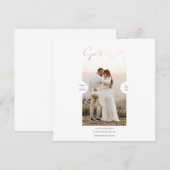 Roos Gold Foil Effect Script De datum Kaart opslaa (Voorkant / Achterkant)