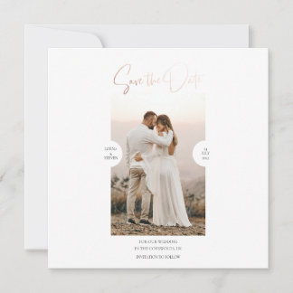 Roos Gold Foil Effect Script De datum Kaart opslaa