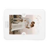 Roos Gold Foil Effect Script De datum Kaart opslaa Magneet (Horizontaal)