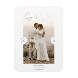 Roos Gold Foil Effect Script De datum Kaart opslaa Magneet