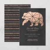 Roos Gold Foil Geo Beer Wedding Save the Date (Voorkant / Achterkant)