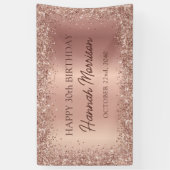 Roos Gold Foil Glitter 30ste verjaardag script Spandoek (Verticaal)