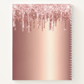 Roos Gold Foil Glitter Drip Monogram Script Notitieboek (Achterkant)