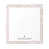 Roos Gold Foil Glitter Monogram Custom Girly Notitieblok (Voorkant)