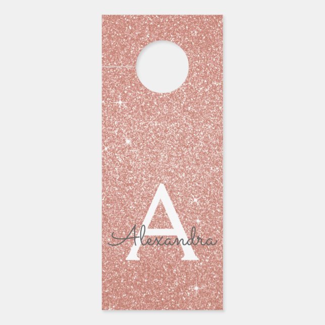 Roos Gold Foil Glitter Sparkle Monogram (Voorkant)