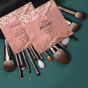 Roos Gold Foil Glittery Stijlvol glam Makeup Artie Vierkante Visitekaartje