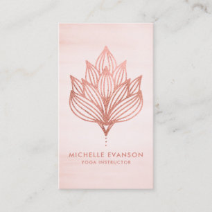 Roos Gold Foil Lotus Flower Blush Pink Visitekaartje