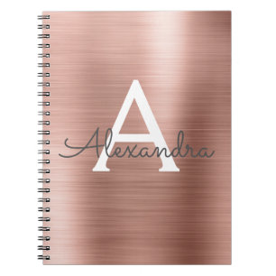 Roos Gold Foil Metallic Metallic Monogram Notitieb Notitieboek