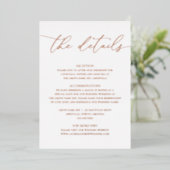 Roos Gold Foil Minimalist Wedding Enclosure Kaart (Staand Voorkant)