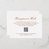 Roos Gold Foil QR Code Wedding Enclosure Kaart (Voorkant / Achterkant)