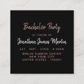Roos Gold Foil & Script Bachelor Party Ticket (Voorkant)