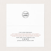 Roos Gold Foil Script Logo Business - Hartelijk da Visitekaartjes (Binnenkant ongevouwen)