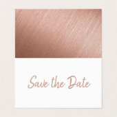 Roos Gold Foil & Script Photo Save the Date Card Visitekaartjes (Buitenkant ongevouwen)