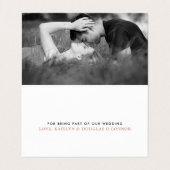 Roos Gold Foil Script Weddenschap Hartelijk dank Visitekaartjes (Binnenkant ongevouwen)