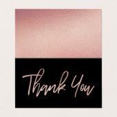 Roos Gold Foil Script Weddenschap Hartelijk dank Visitekaartjes (Buitenkant ongevouwen)