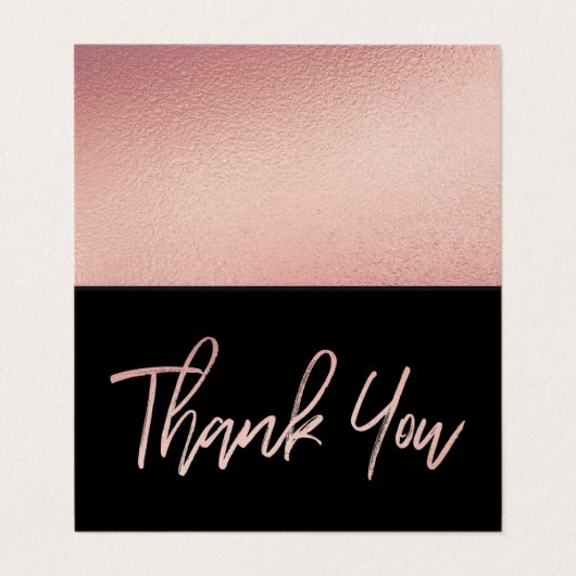 Roos Gold Foil Script Weddenschap Hartelijk dank Visitekaartjes (Buitenkant ongevouwen)