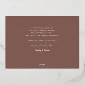 Roos Gold Foil Script Weduwfoto Hartelijk dank Folie Uitnodiging (Achterkant)