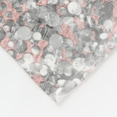 Roos Gold Foil Silver Glitter Fancy Monogrammen Fleece Deken (Hoek)