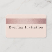 Roos Gold Foil Stripe, Evening Event Ticket Invite (Voorkant)