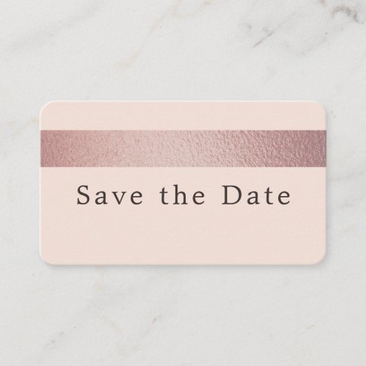 Roos Gold Foil Stripe, sla de datum Kaart op Visitekaartje (Voorkant)