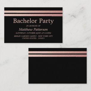 Roos Gold Foil Stripes Bachelor Party Ticket