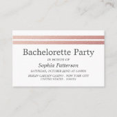 Roos Gold Foil Stripes Bachelorette Party Ticket (Voorkant)