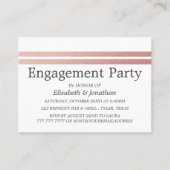 Roos Gold Foil Stripes Engagement Party Ticket (Voorkant)