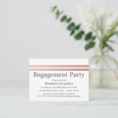 Roos Gold Foil Stripes Engagement Party Ticket (Staand voorkant)
