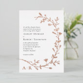 Roos Gold Foil Vine Scroll Wedding Invitation Folie Uitnodiging (Staand Voorkant)