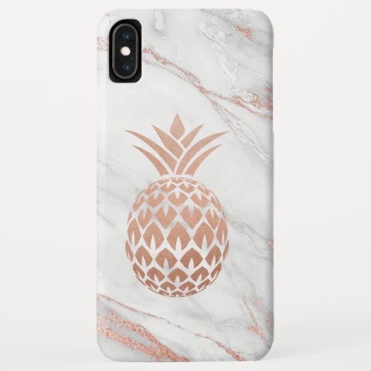 Roos Gold Folie Ananas op wit marmer Case-Mate iPhone Case (Achterkant)