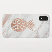 Roos Gold Folie Ananas op wit marmer Case-Mate iPhone Case (Achterkant (horizontaal))