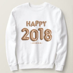 Roos Gold Folie Ballonnen Happy 2018 Gepersonalise Trui