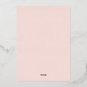 Roos Gold Folie & Blush Pink Princess Baby shower Folie Uitnodiging (Achterkant)