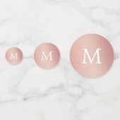 Roos Gold Folie Effect Monogram Huwelijk Confetti (Achterkanten)