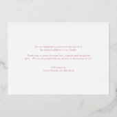 Roos Gold Foto Collage Girl Birth Announding Folie Uitnodiging (Achterkant)