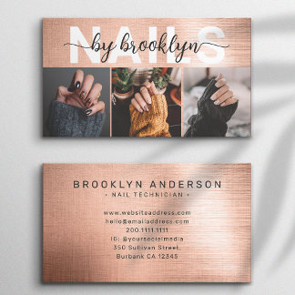 Roos Gold Fototypografie Nail Artiest Visitekaartje