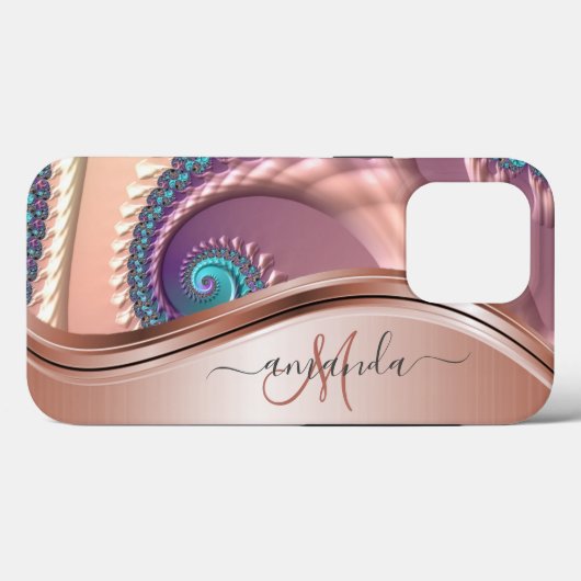 Roos Gold Fractal Handwrite Calligrafie Case-Mate iPhone Case (Achterkant (horizontaal))