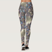 Roos Gold Fractal Patroon Aangepaste naam Leggings (Achterkant)