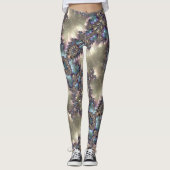 Roos Gold Fractal Patroon Aangepaste naam Leggings (Voorkant)