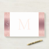 Roos Gold Framed Post-it® notes Aangepaste Naam Le (Op bureau)